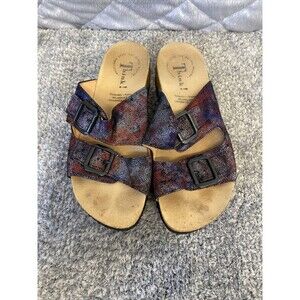 Think! Women's Shoes 8 Slides Sandals Size Decksohle Futter Red‎ Blue